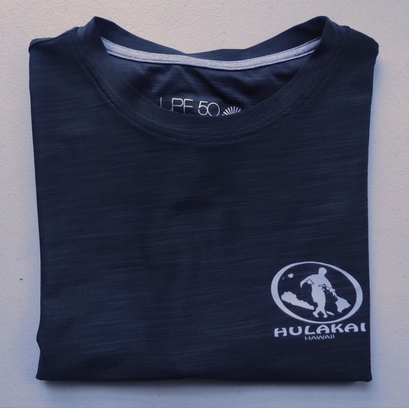 HULAKAI Hawaii Surf Board Shirt S Gray Active UPF 50 Sun Protection Men's - Picture 6 of 8